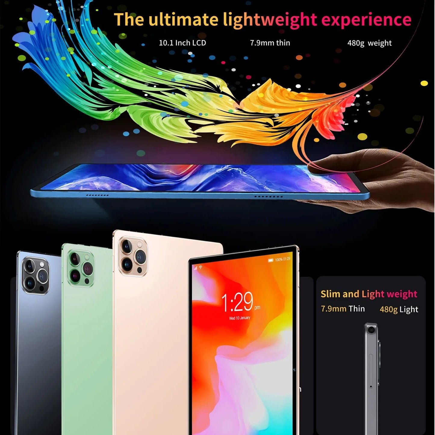 2025 Global BDF Android 13 Android Tablet 4GB+64GB HD Touch Screen Dual Card WIFI 6000mAh Battery Octa Core - Glownique Beauty