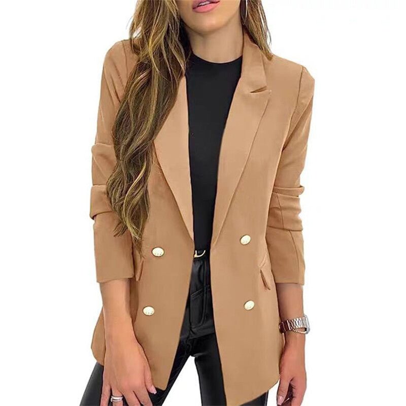 Casual Long - Sleeve Lapel - Button Autumn Coat - Glownique Beauty