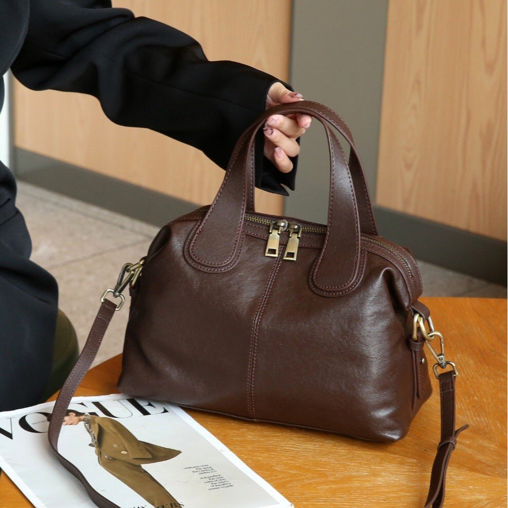 Large - capacity Genuine Leather New High - end Tote Bag - Glownique Beauty