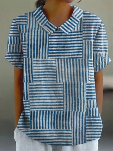 Women's Casual Loose And Versatile Short - sleeve Printed Top - Glownique Beauty