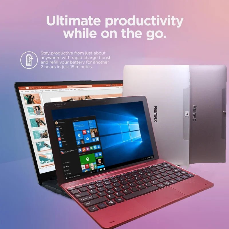 10.1 INCH Remax 2GB RAM 32GB ROM 64 Bit Windows 10 Tablet PC 2 in1 With Keyboard X5 - Z8350 Quad - Core WIFI Dual Camera Office - Glownique Beauty