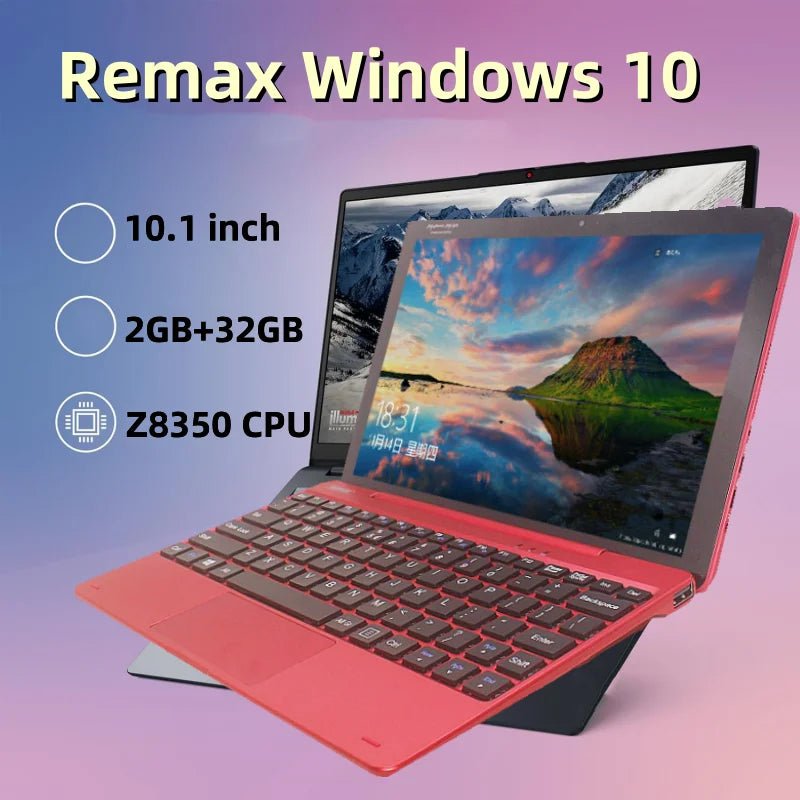 10.1 INCH Remax 2GB RAM 32GB ROM 64 Bit Windows 10 Tablet PC 2 in1 With Keyboard X5 - Z8350 Quad - Core WIFI Dual Camera Office - Glownique Beauty