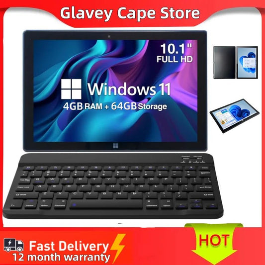 10.1" Windows 11 Tablet PC AR40 N3350 - 4GB RAM, 64GB ROM SSD Storage Quad - Core CPU Full Display USB 3.0 Type - C WIFI 1920*1200 - Glownique Beauty