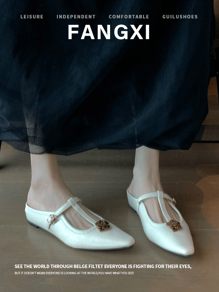 2026 French Retro Wedge Heel Mules For Women, Elegant Closed Toe Slip - on Sandals, Comfortable Hidden Heel Lazy Shoes For Summer Outdoor - Glownique Beauty