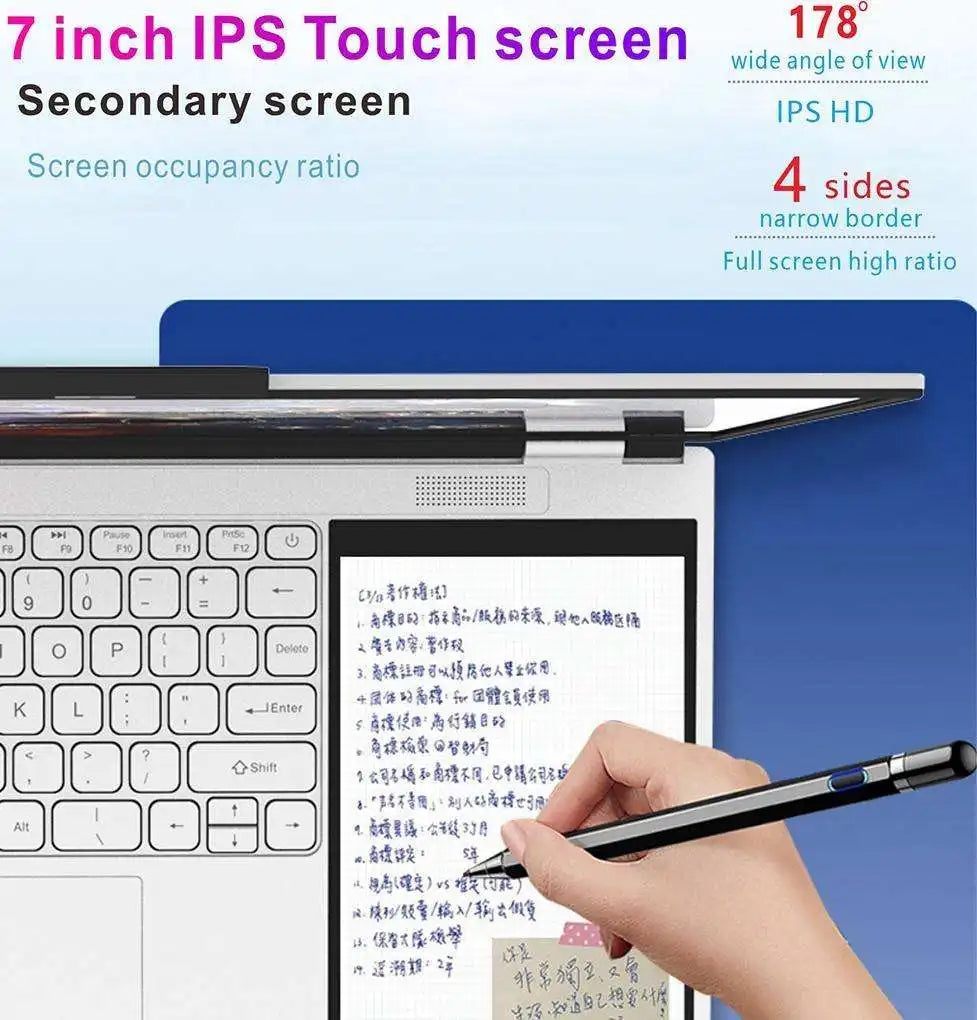 New 15.6inch 2-in-1 Dual Screen Laptop Intel N150 Windows11 DDR4 32GB SSD 1TB Wireless Fingerprint Unlock RGB Backlit English