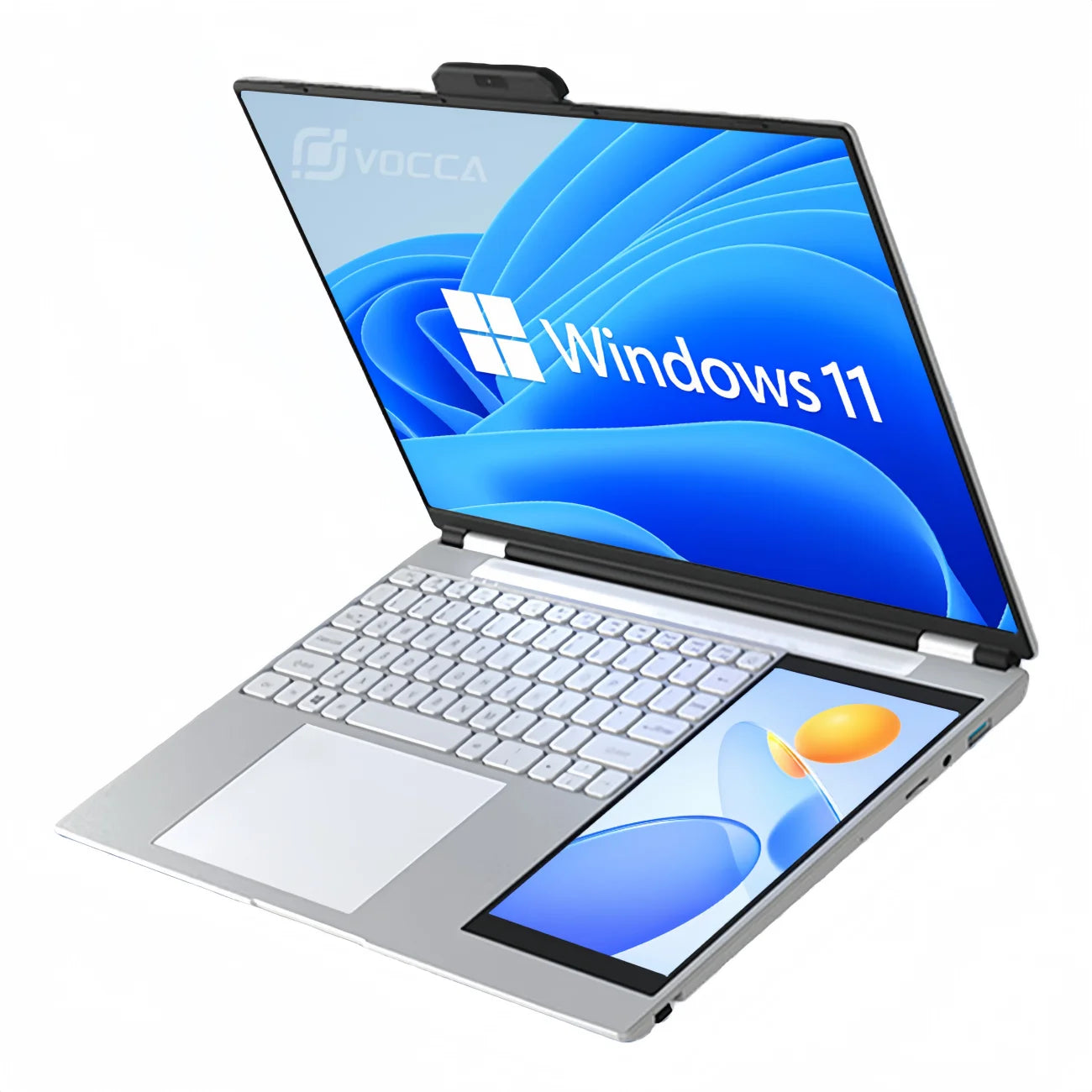 New 15.6inch 2-in-1 Dual Screen Laptop Intel N150 Windows11 DDR4 32GB SSD 1TB Wireless Fingerprint Unlock RGB Backlit English