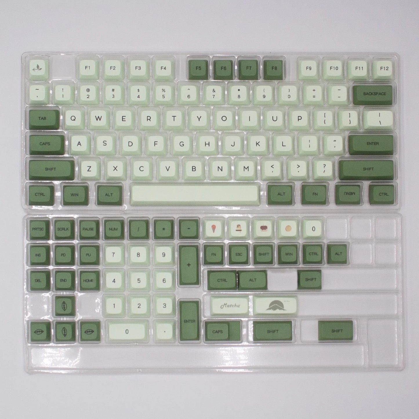 124 Keys Matcha Green Keycaps XDA Profile PBT Keycap For MX Switch Mechanical Keyboard English Japanese Personalized Key cap DIY