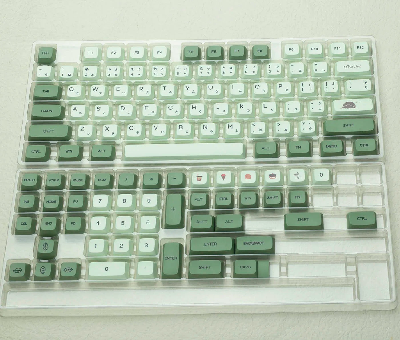 124 Keys Matcha Green Keycaps XDA Profile PBT Keycap For MX Switch Mechanical Keyboard English Japanese Personalized Key cap DIY