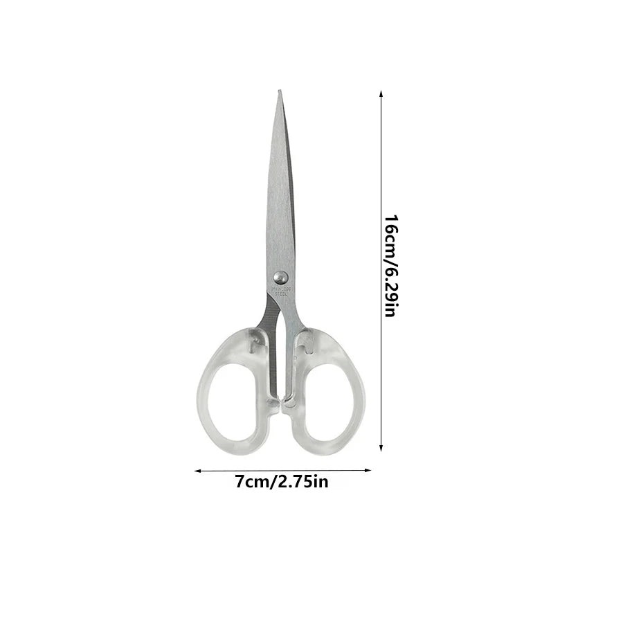 Transparent household scissors Art stainless steel scissors Handmade tailor Student stationery Kitchen scissors