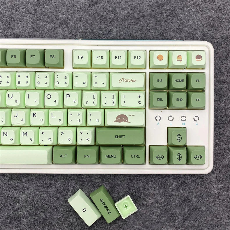 124 Keys Matcha Green Keycaps XDA Profile PBT Keycap For MX Switch Mechanical Keyboard English Japanese Personalized Key cap DIY