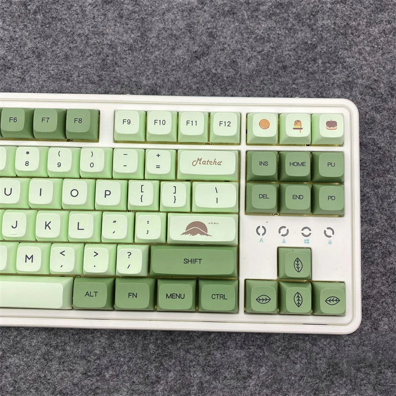 124 Keys Matcha Green Keycaps XDA Profile PBT Keycap For MX Switch Mechanical Keyboard English Japanese Personalized Key cap DIY