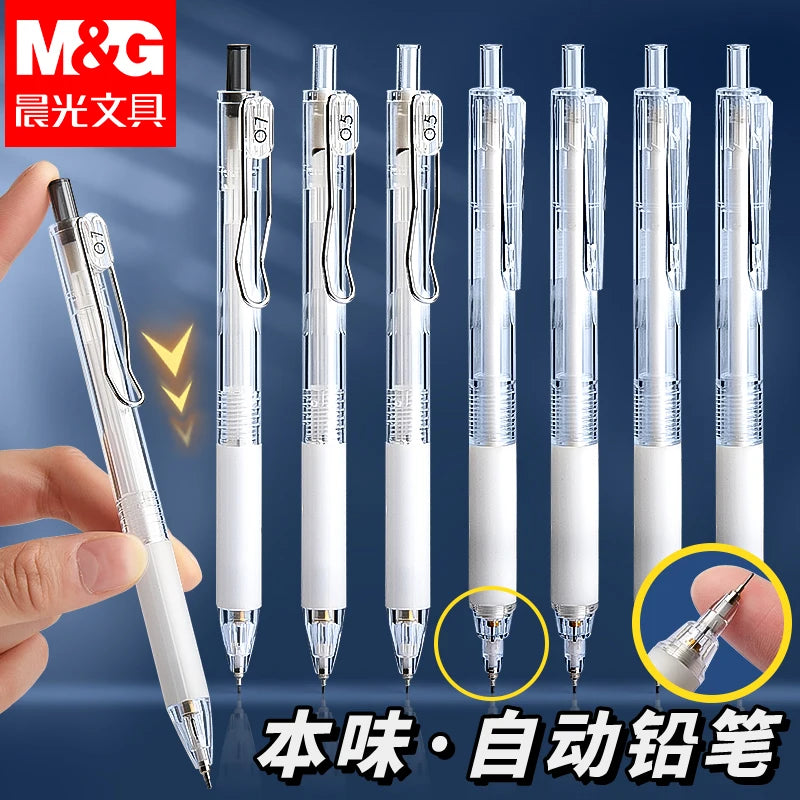 M&G Automatic Pencil 0.5/0.7mm Soft Rubber Grip Refillable Lead Core Not Easy to Break Suitable for Students