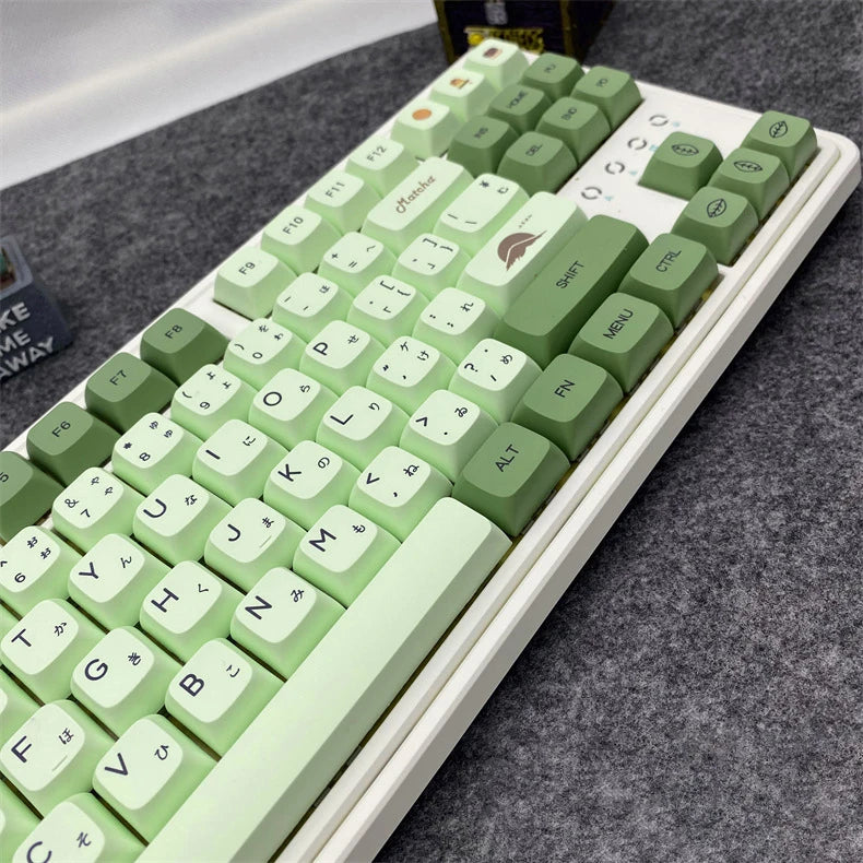 124 Keys Matcha Green Keycaps XDA Profile PBT Keycap For MX Switch Mechanical Keyboard English Japanese Personalized Key cap DIY