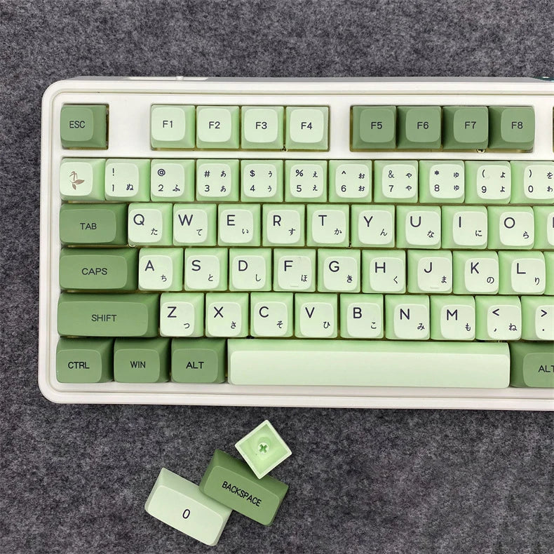 124 Keys Matcha Green Keycaps XDA Profile PBT Keycap For MX Switch Mechanical Keyboard English Japanese Personalized Key cap DIY