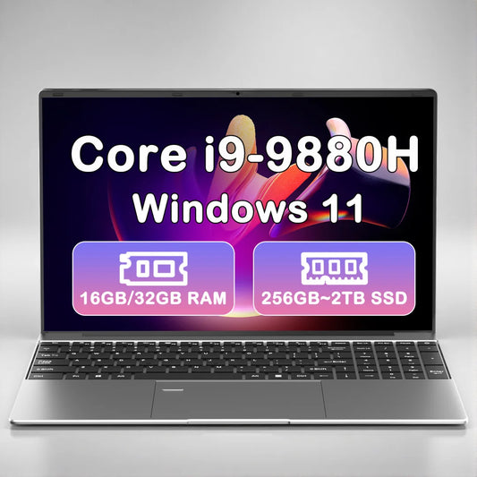 15.6" Gaming Laptop Intel Core I9-9880H Windows 11 Pro Ips Display 32Gb Ddr4 2Tb M.2 Ssd Backlit Keyboard Fingerprint Unlock Notebook - High Performance for Gamers