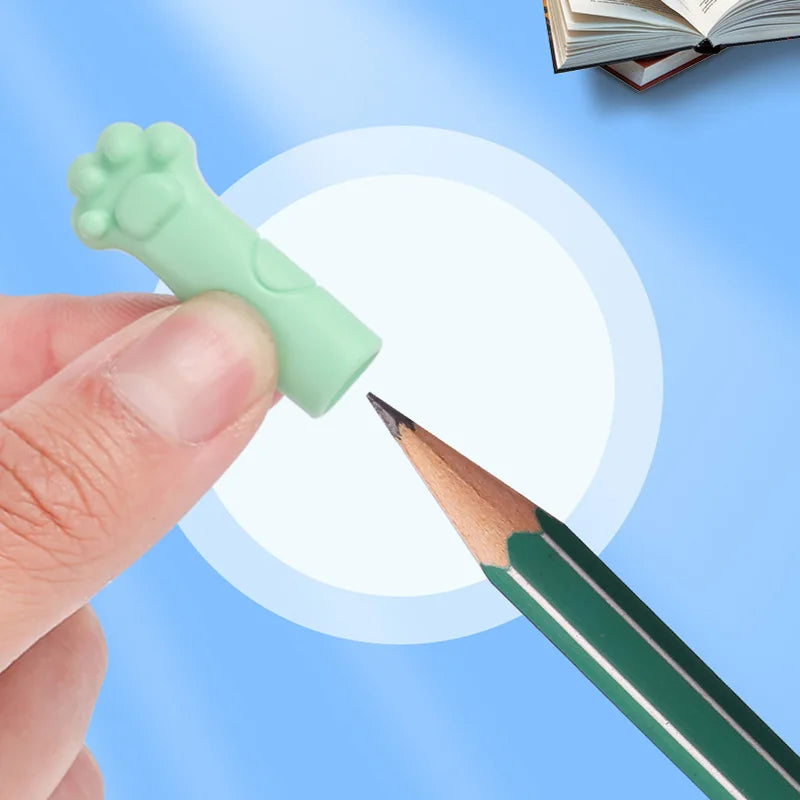 Eraser pen cap cute cat claw pencil cap pen extension soft PVC adapts to various shapes of pencil