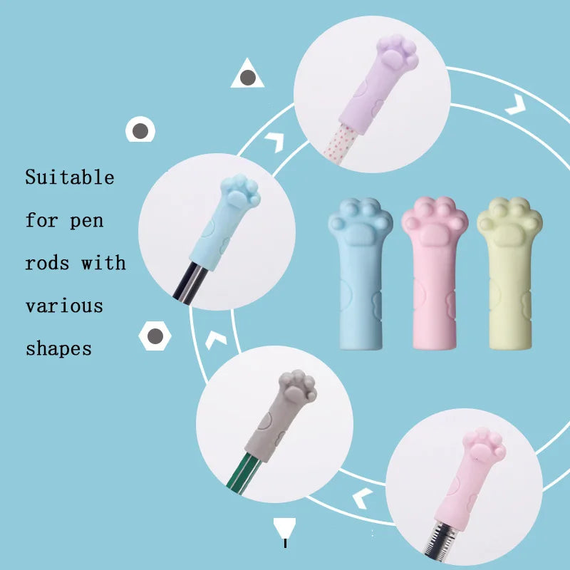 Eraser pen cap cute cat claw pencil cap pen extension soft PVC adapts to various shapes of pencil