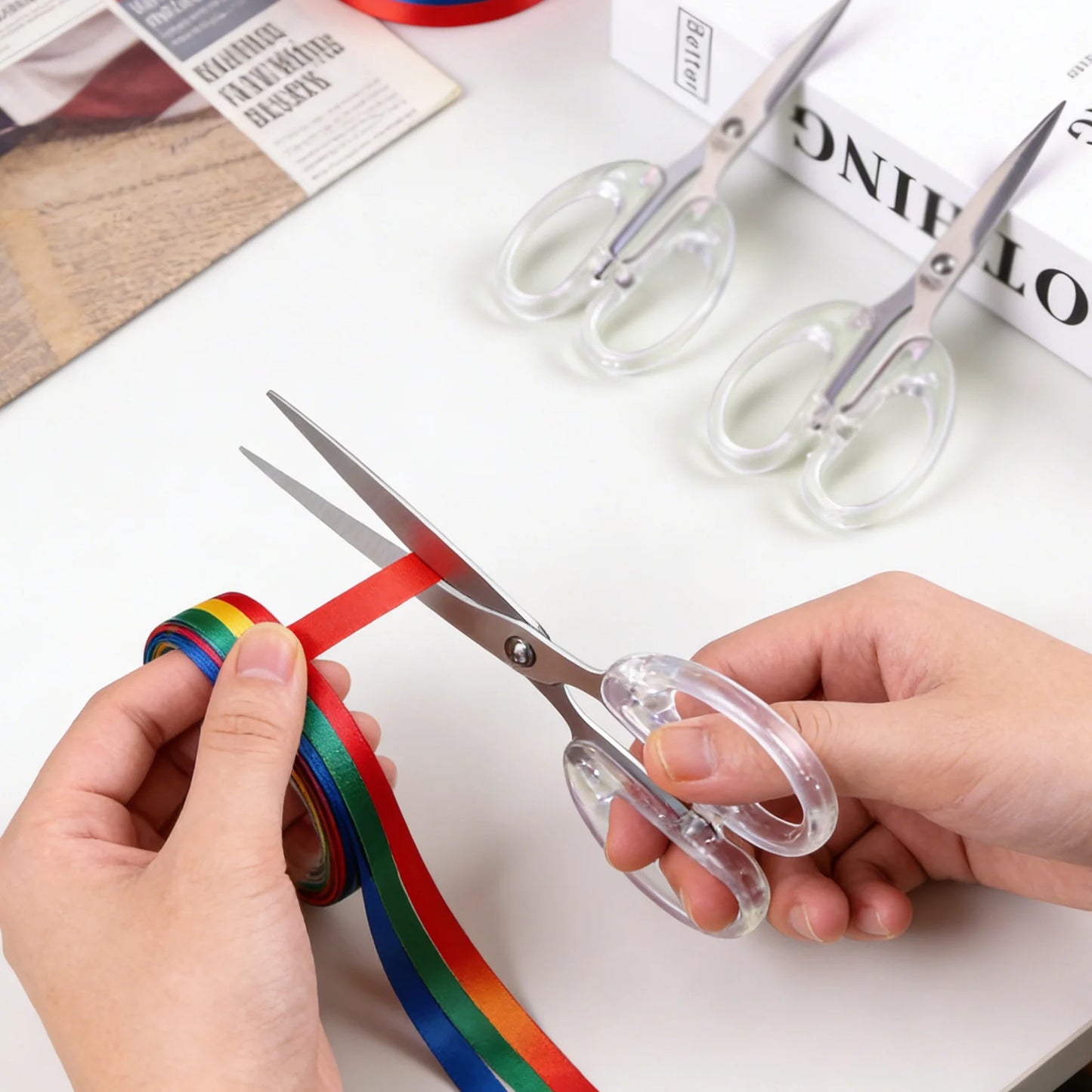1PC,Acrylic Scissors Sharp Handmade Scissors for Sewing and Needlework Office Paper-cut Scissors DIY Craft Office Accessories
