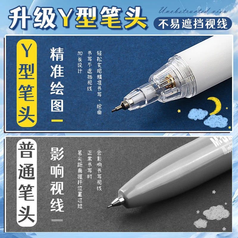 M&G Automatic Pencil 0.5/0.7mm Soft Rubber Grip Refillable Lead Core Not Easy to Break Suitable for Students