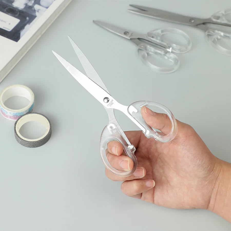 Transparent household scissors Art stainless steel scissors Handmade tailor Student stationery Kitchen scissors
