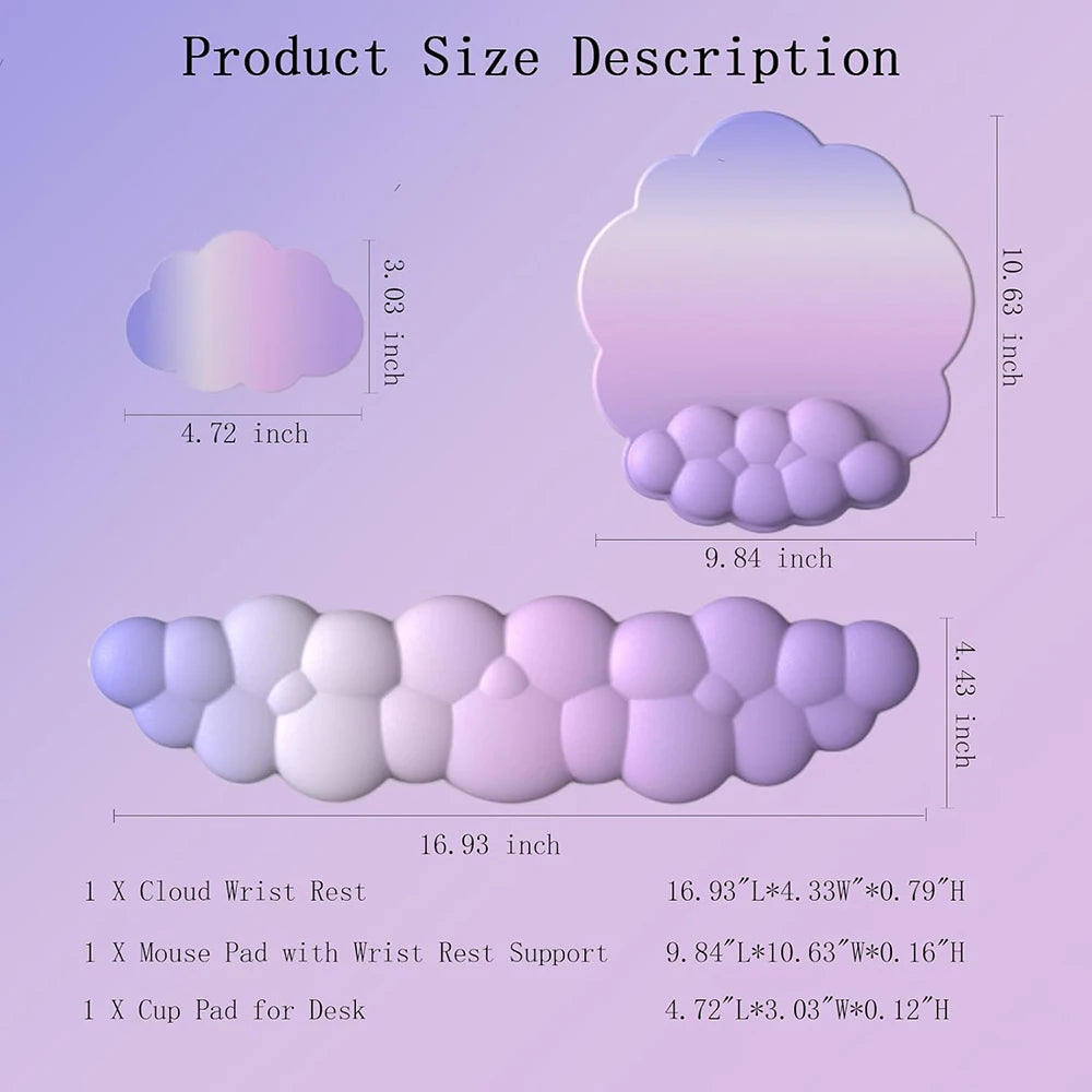 Ergonomic Cloud Keyboard Wrist Rest Memory Foam mouse Wrist Pad Support for Computer Typing Pain Relief Home Office Desk