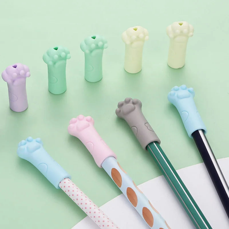 Eraser pen cap cute cat claw pencil cap pen extension soft PVC adapts to various shapes of pencil