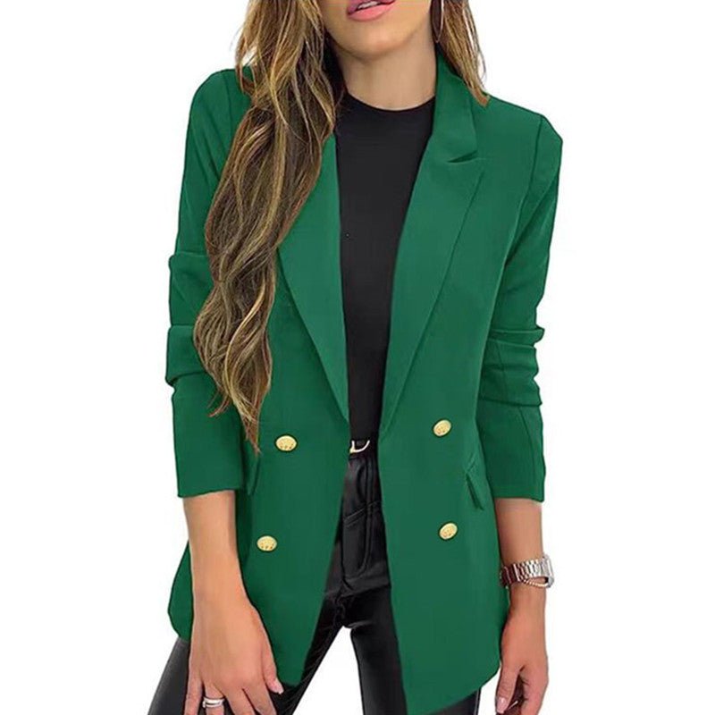 Casual Long - Sleeve Lapel - Button Autumn Coat - Glownique Beauty