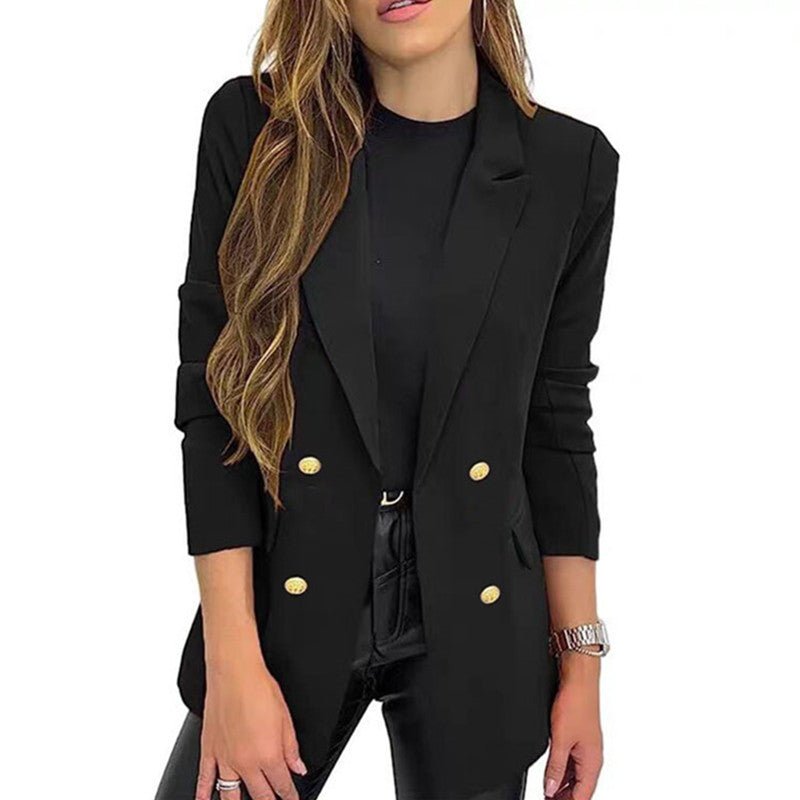 Casual Long - Sleeve Lapel - Button Autumn Coat - Glownique Beauty