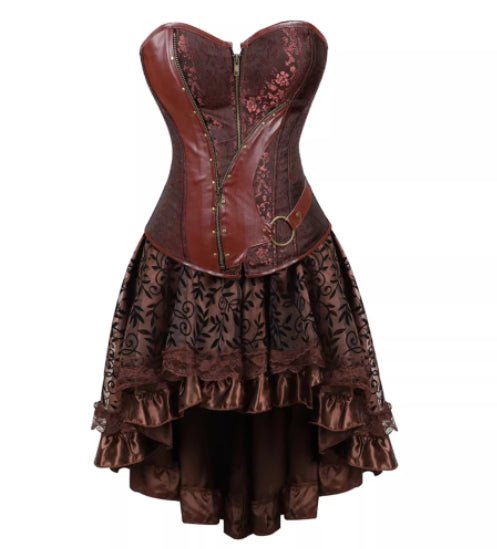 Court Corset Brown Two-Piece Set - Glownique Beauty