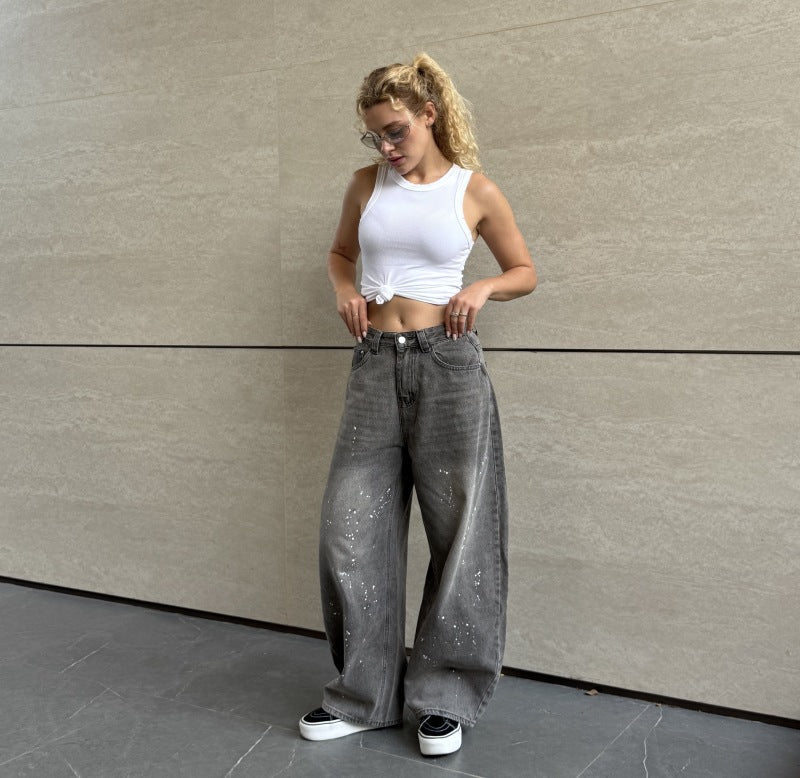 Designer - style Washed And Bleached High - waist Pants - Glownique Beauty