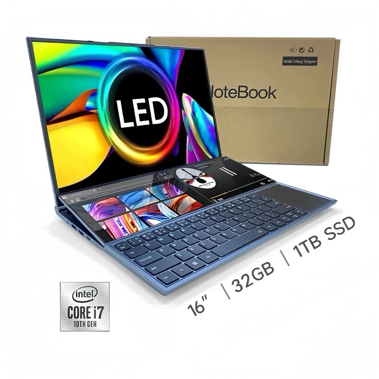 High Quality New 16+14 - inch Dual - screen Intel Core I7 12 - core 5.0GHz 120Hz Metal Body Windows 11 1TB SSD Business Laptop - Glownique Beauty