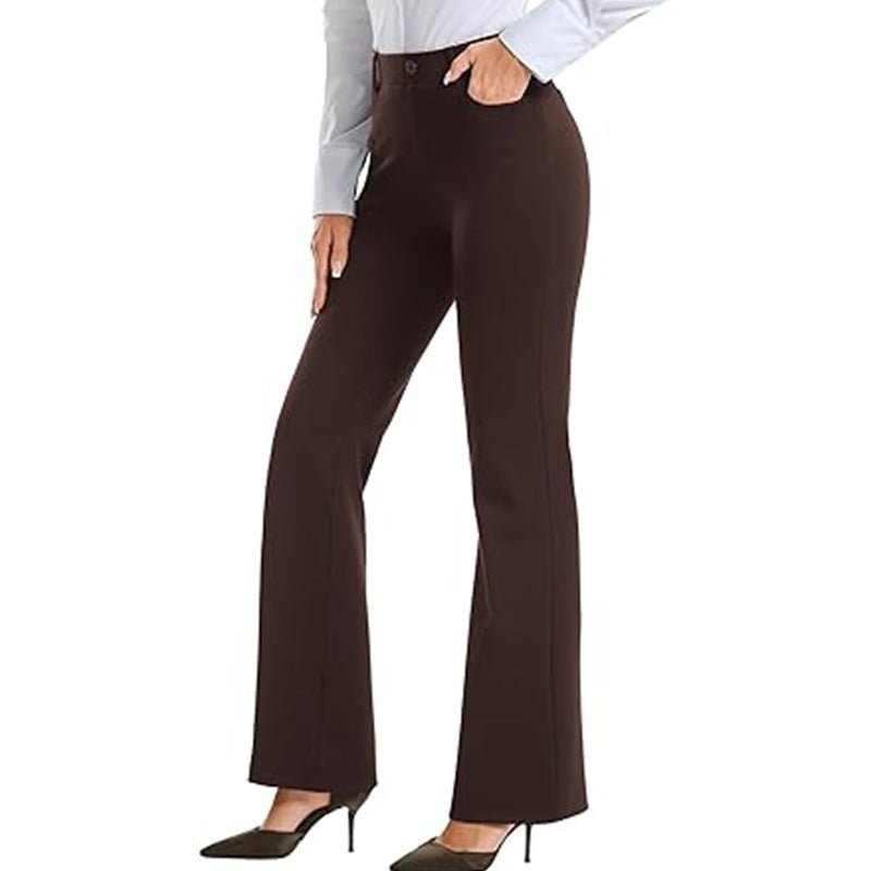 High-waisted Slim-fit Suit Pants For Women - Glownique Beauty