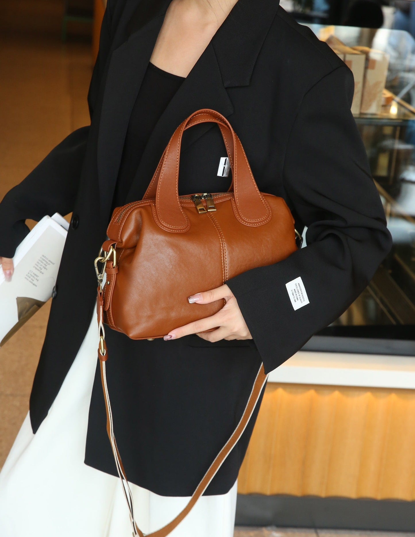 Large - capacity Genuine Leather New High - end Tote Bag - Glownique Beauty
