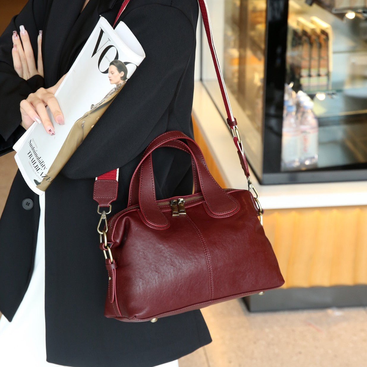 Large - capacity Genuine Leather New High - end Tote Bag - Glownique Beauty