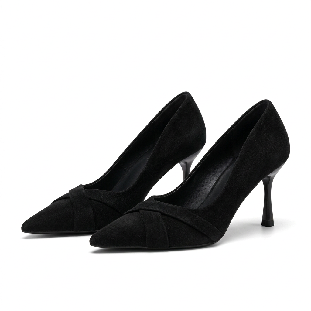 2025 Fall New French Retro Suede Pointed-Toe Stiletto Pumps For Women
