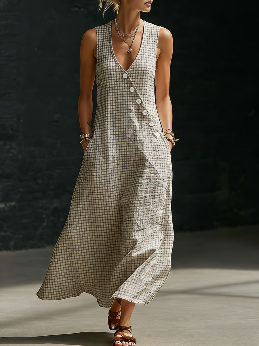 Loose - fitting V - neck Cross - over Shirt And Wide - leg Pants - Glownique Beauty