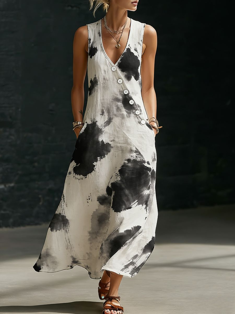 Loose - fitting V - neck Cross - over Shirt And Wide - leg Pants - Glownique Beauty