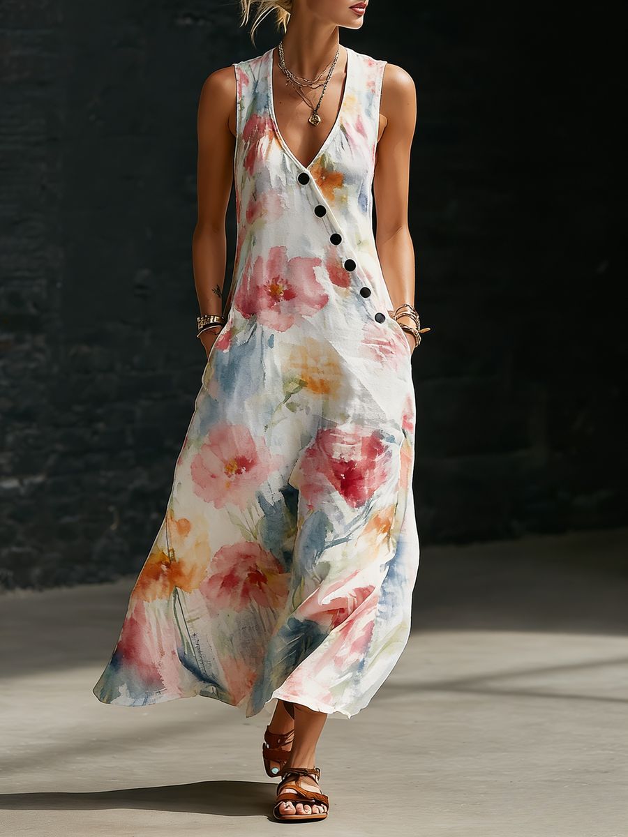 Loose - fitting V - neck Cross - over Shirt And Wide - leg Pants - Glownique Beauty