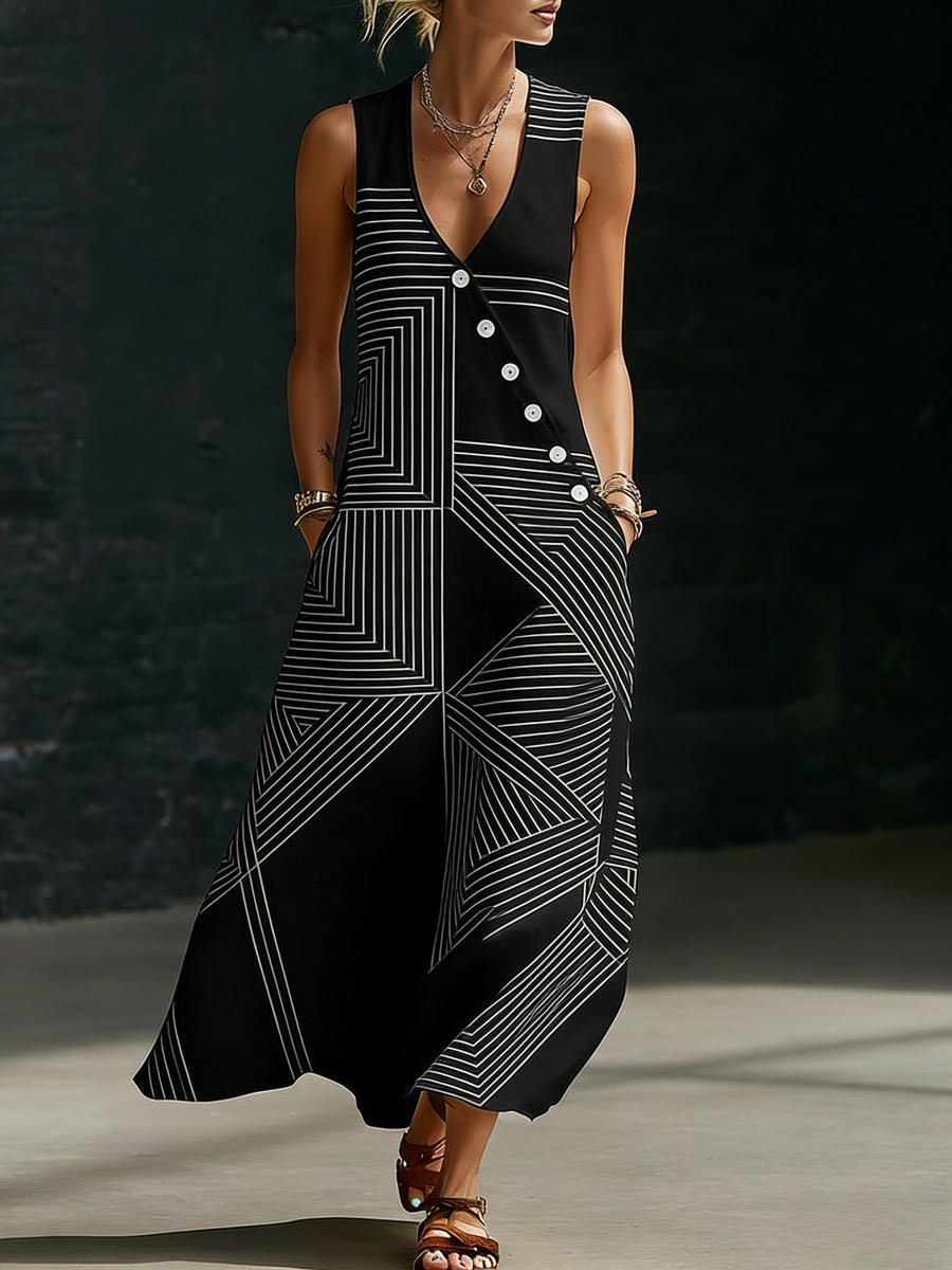Loose - fitting V - neck Cross - over Shirt And Wide - leg Pants - Glownique Beauty