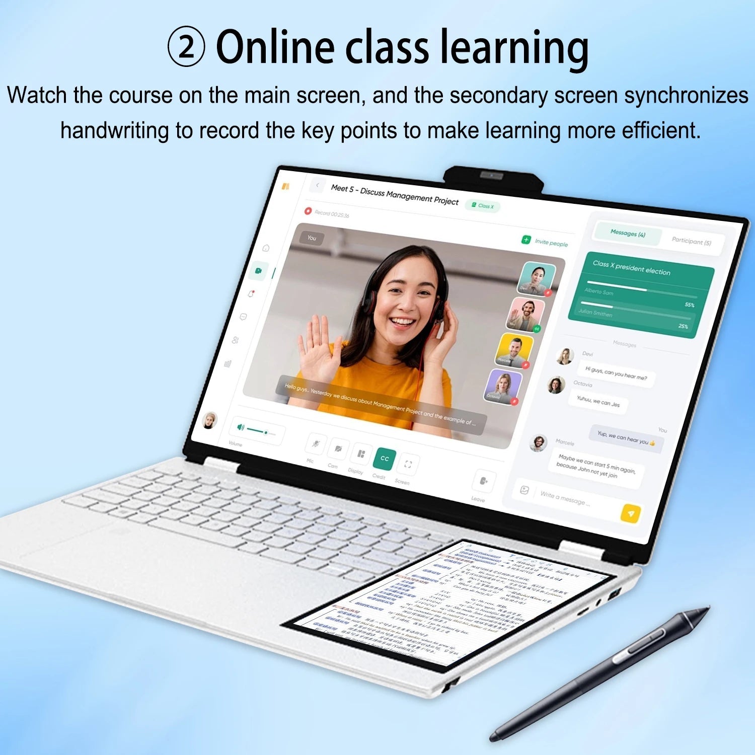 New 15.6inch 2-in-1 Dual Screen Laptop Intel N150 Windows11 DDR4 32GB SSD 1TB Wireless Fingerprint Unlock RGB Backlit English - Glownique Beauty
