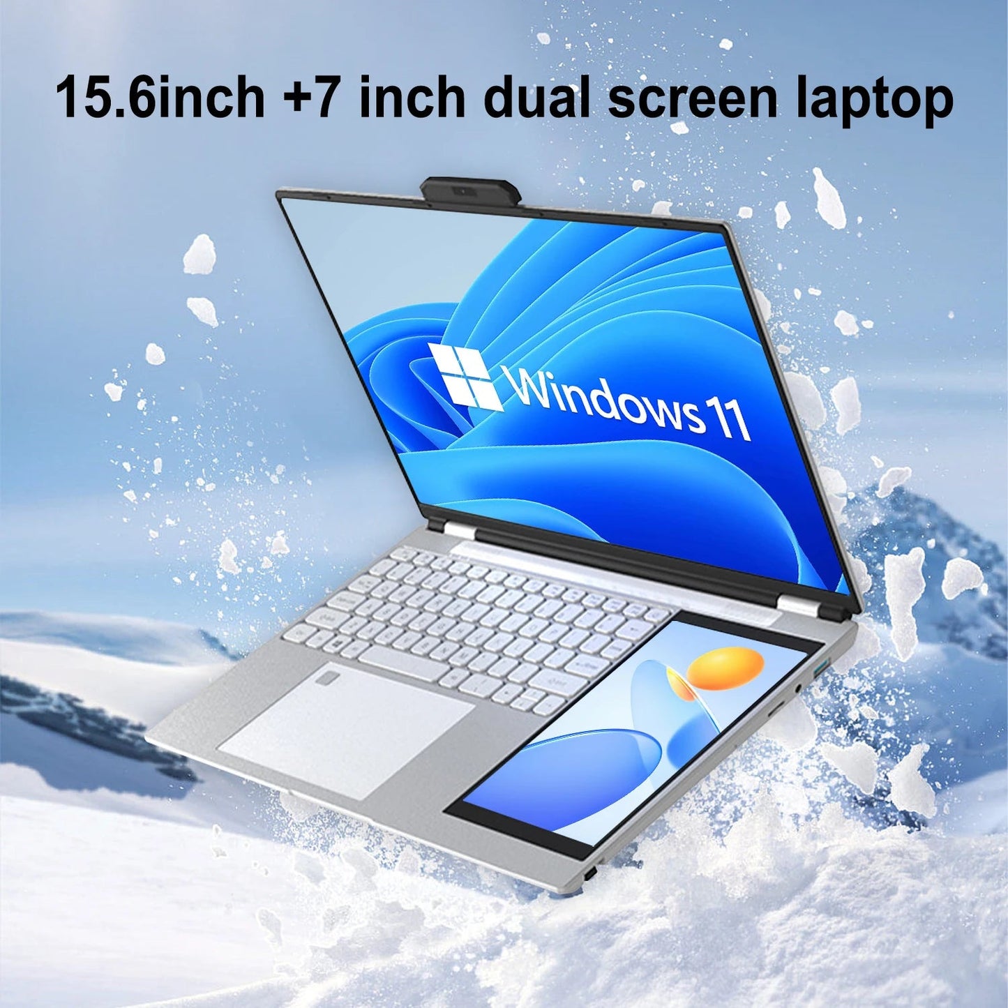 New 15.6inch 2-in-1 Dual Screen Laptop Intel N150 Windows11 DDR4 32GB SSD 1TB Wireless Fingerprint Unlock RGB Backlit English - Glownique Beauty