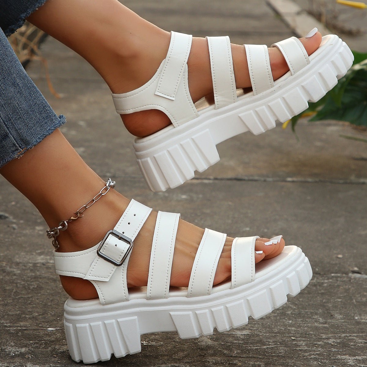 Platform - sole Casual Thick - soled Womens Plus - size Sandals - Glownique Beauty