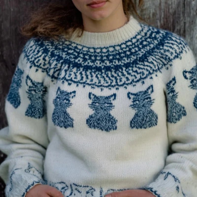 Printed Round - neck Hoodie With Striped Patch Design - Glownique Beauty