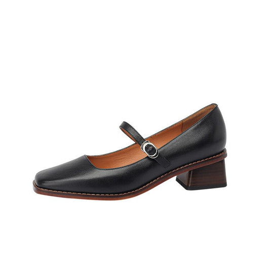 Retro Chunky-heeled Elegant Womens Shoes - Glownique Beauty