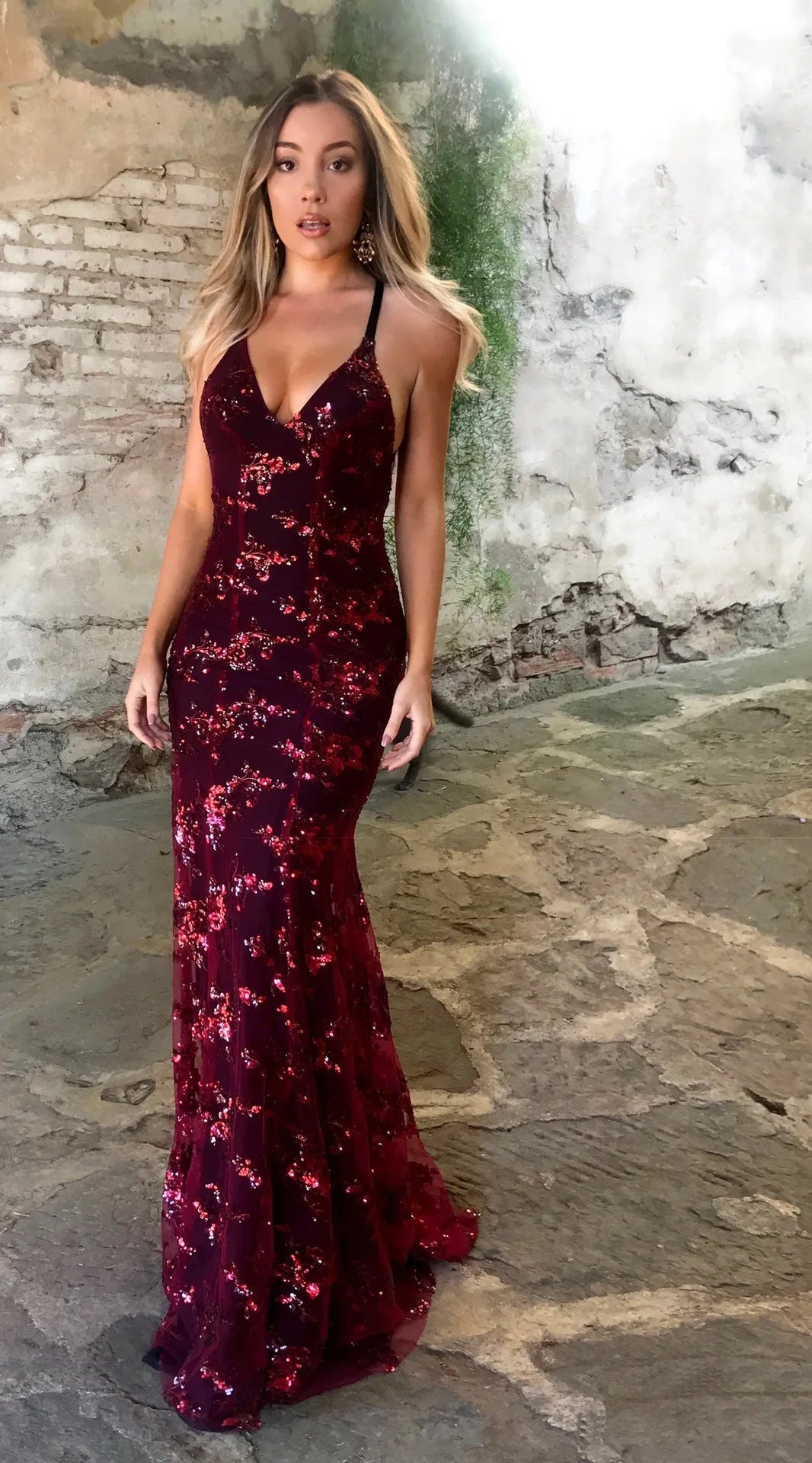 Women's Evening Dress Gold Prom Dress Bling Mermaid Sequined Ladies Formal Wear Gowns - Glownique Beauty