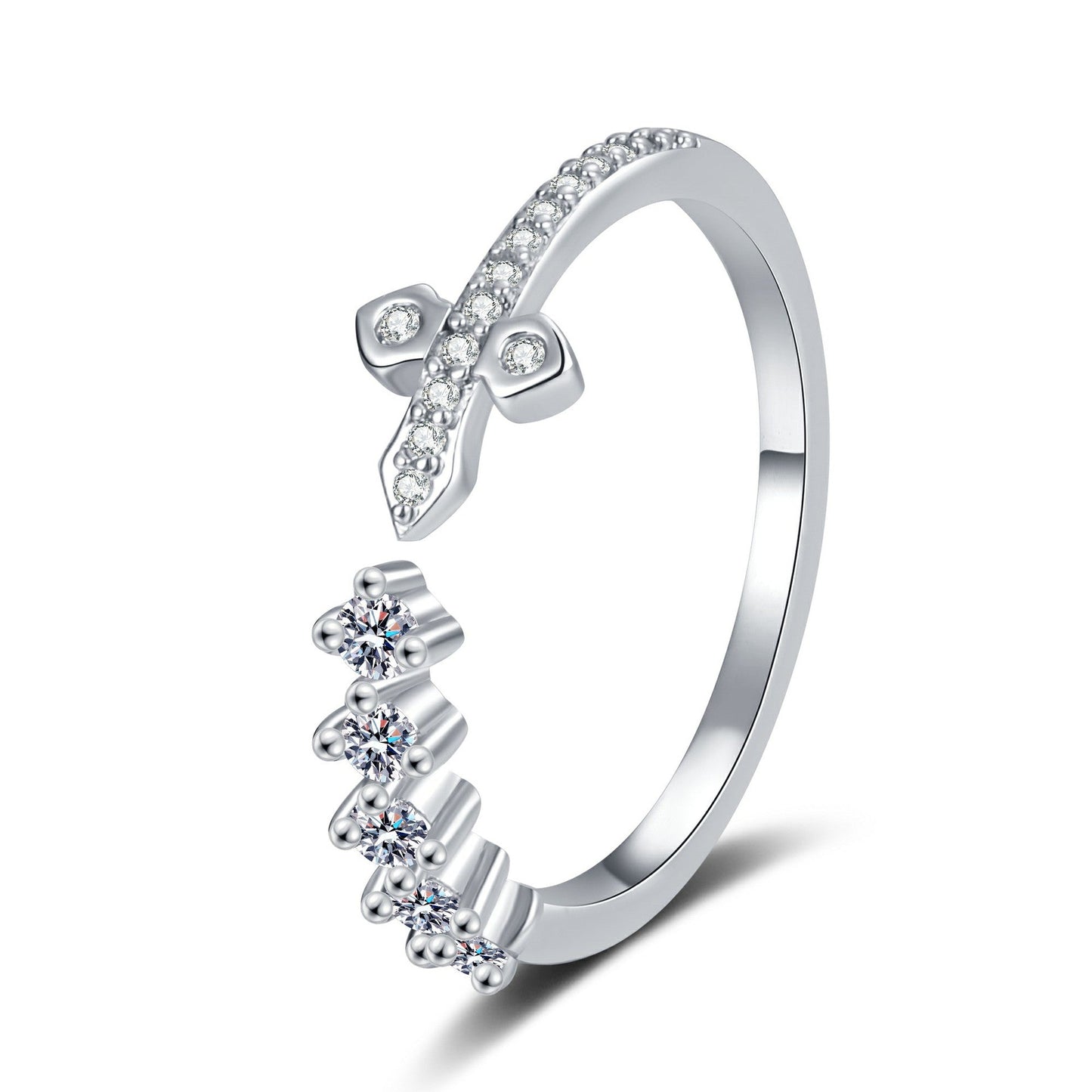 Womens Fashion Gold-Plated Ring With Micro-Paved Zirconia Stones - Glownique Beauty
