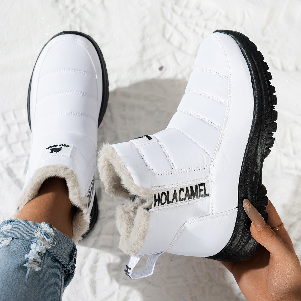 Women's Snow Boots With Fleece Lining - Glownique Beauty