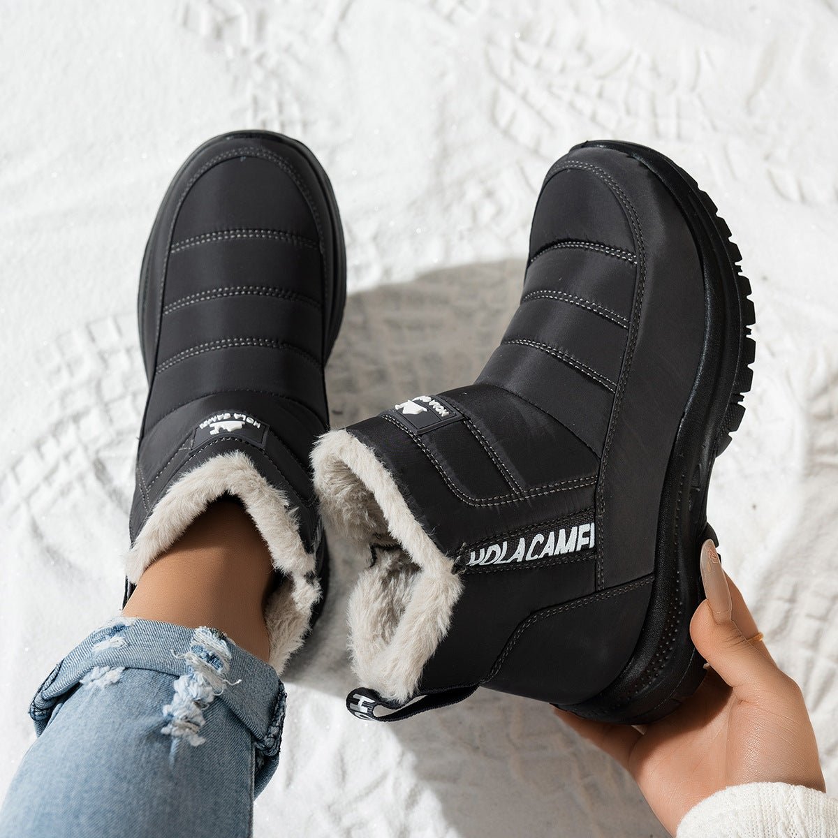 Women's Snow Boots With Fleece Lining - Glownique Beauty
