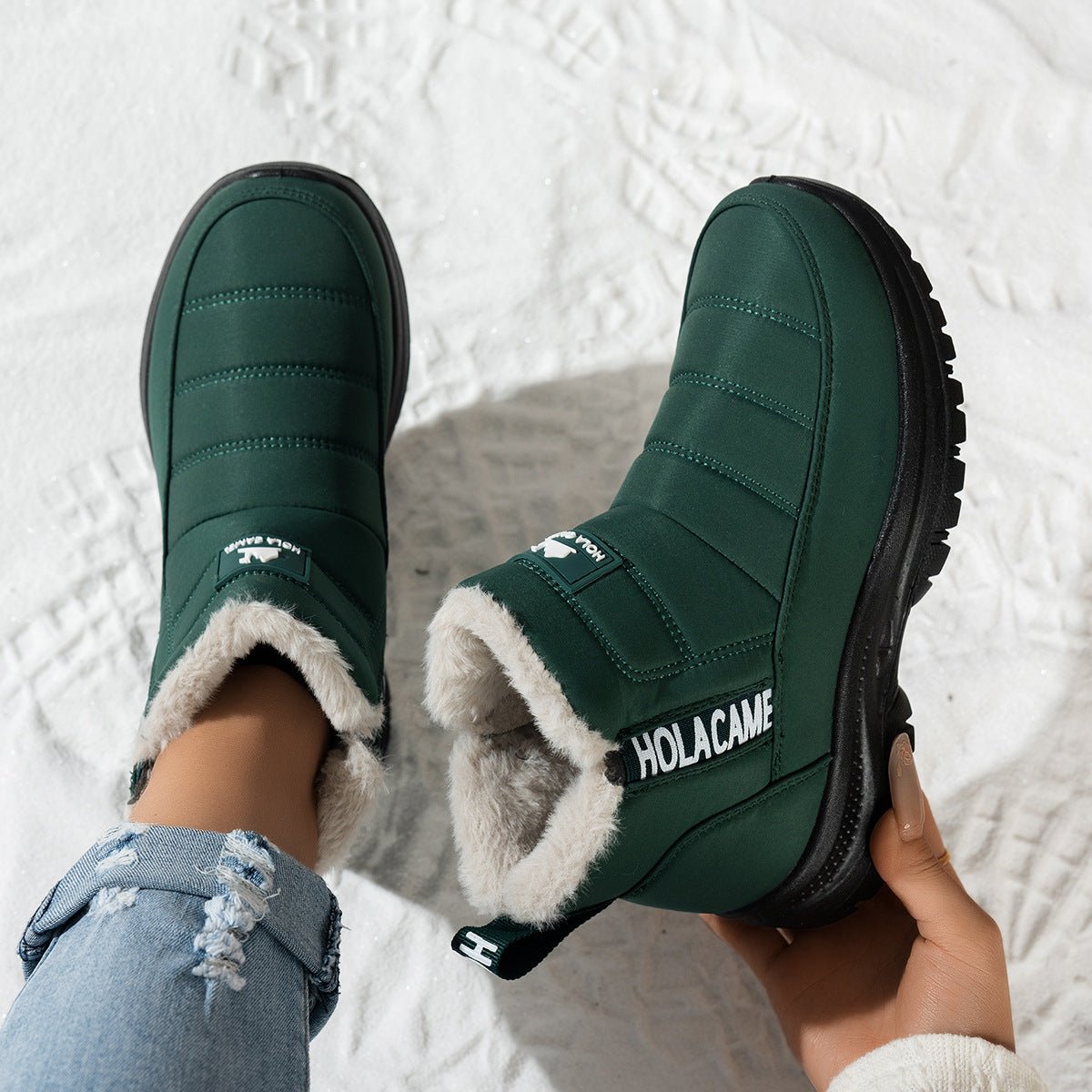 Women's Snow Boots With Fleece Lining - Glownique Beauty