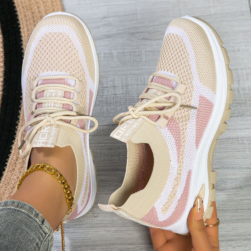 Women's Sporty Flyknit Mesh Shoes Low - cut Lightweight Casual And Versatile - Glownique Beauty